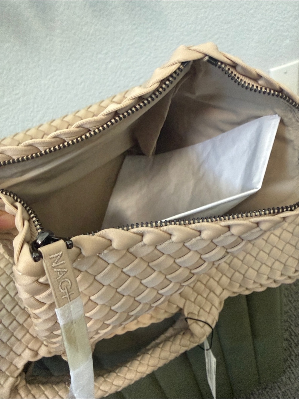 Naghedi Cream Woven Tote - Picture 4 of 7